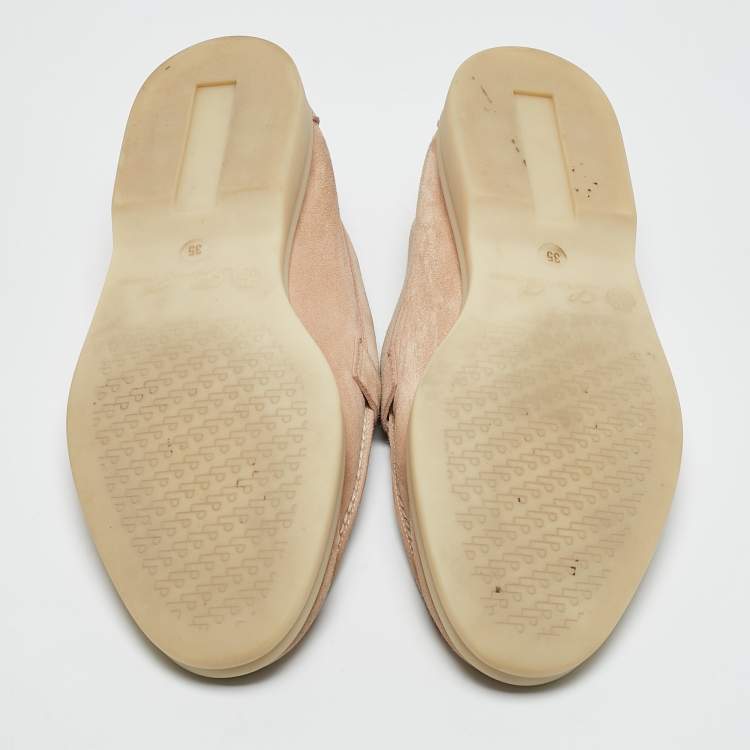 Pre Owned Loro Piana Beige Suede Summer Charms Walk Slip On Loafers Size 35