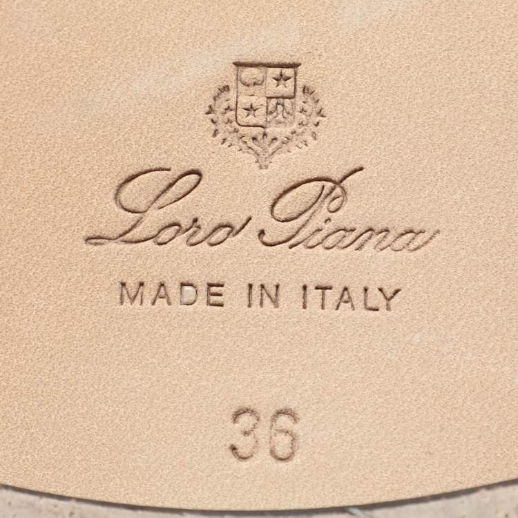 Pre Owned Loro Piana Kummel Velvet Venice Smoking Slippers 36