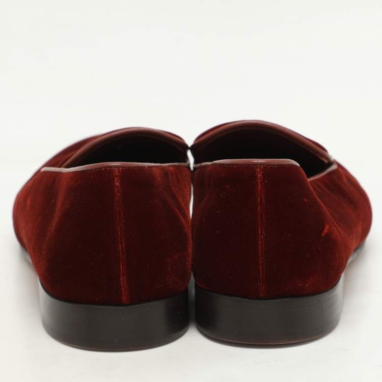 Pre Owned Loro Piana Kummel Velvet Venice Smoking Slippers 36