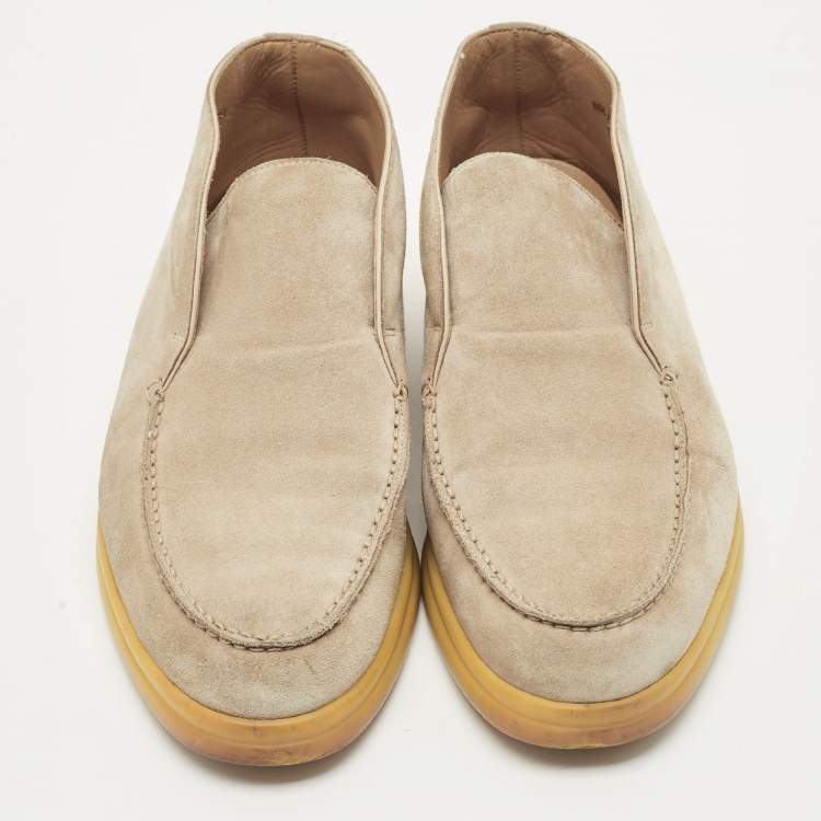 Pre Owned Loro Piana Beige Suede Open Walk Ankle Boots Size 39