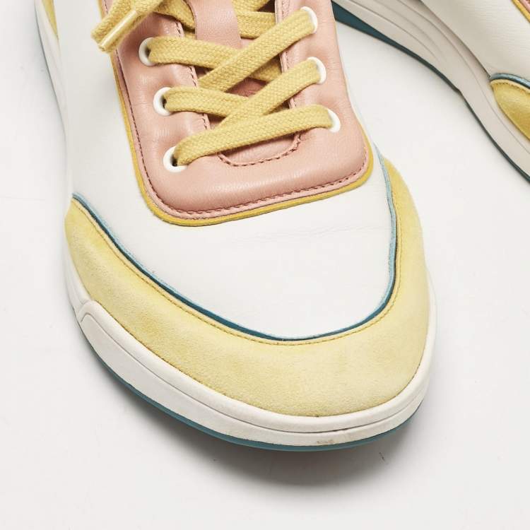 Pre Owned Loro Piana Multicolor Leather and Suede Play Sneakers Size 38