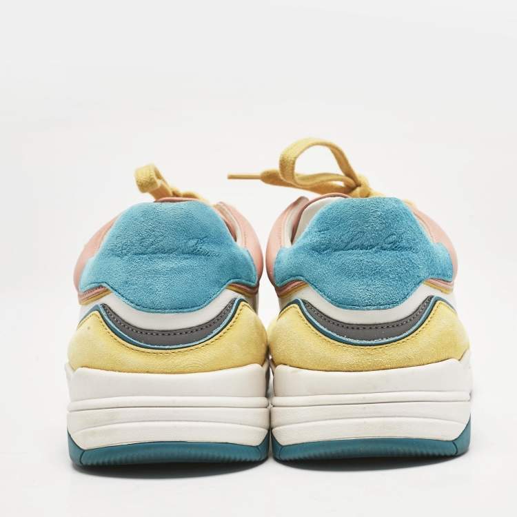 Pre Owned Loro Piana Multicolor Leather and Suede Play Sneakers Size 38