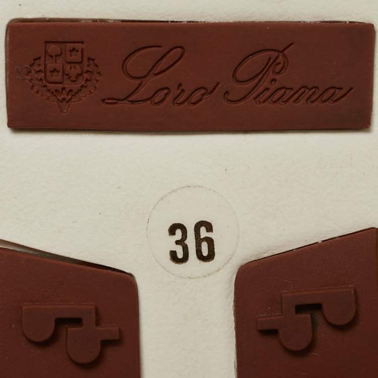 Pre Owned Loro Piana Burgundy Knit Fabric 360 LP Flexy Walk Sneakers Size 36