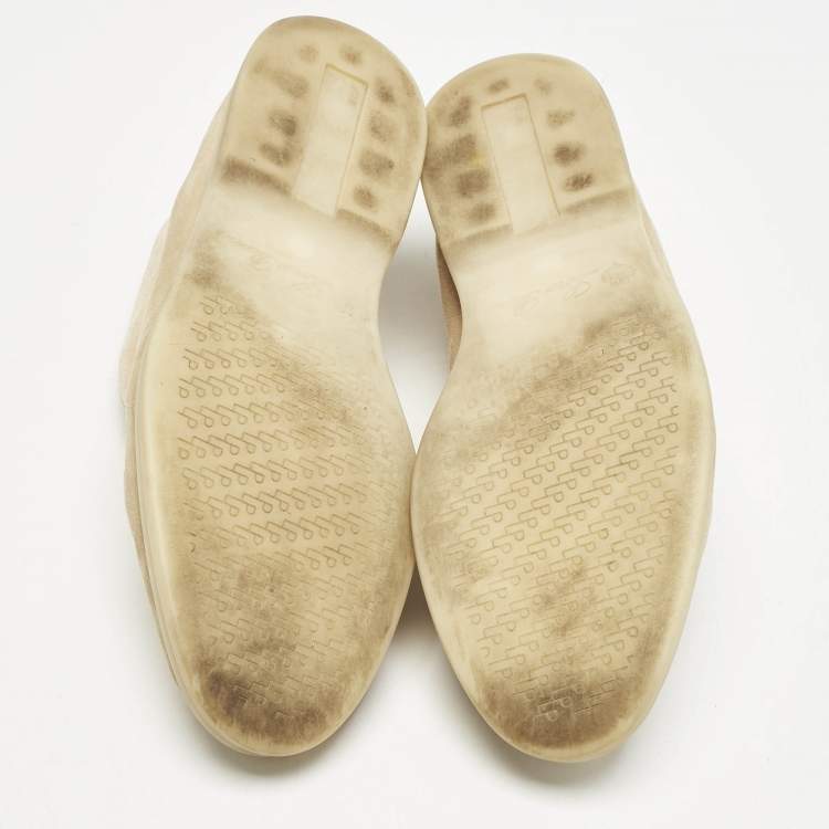 Pre Owned Loro Piana Beige Suede Summer Open Walk Loafers Size 37