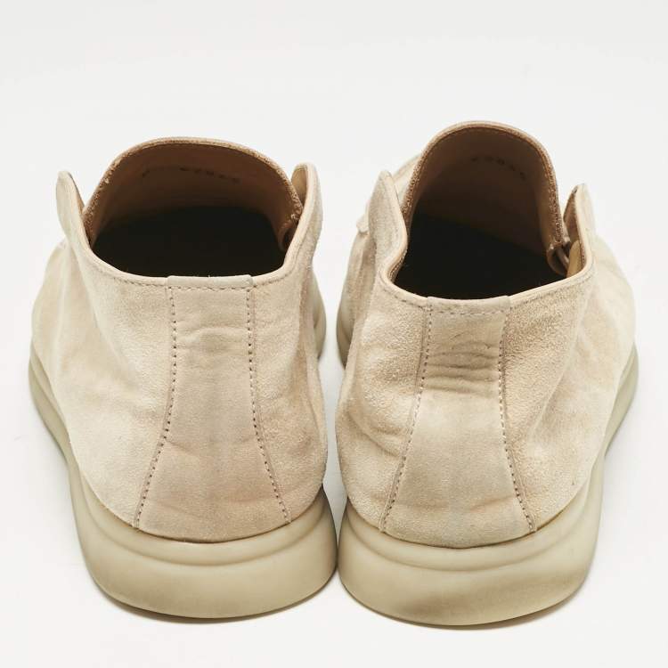 Pre Owned Loro Piana Beige Suede Summer Open Walk Loafers Size 37