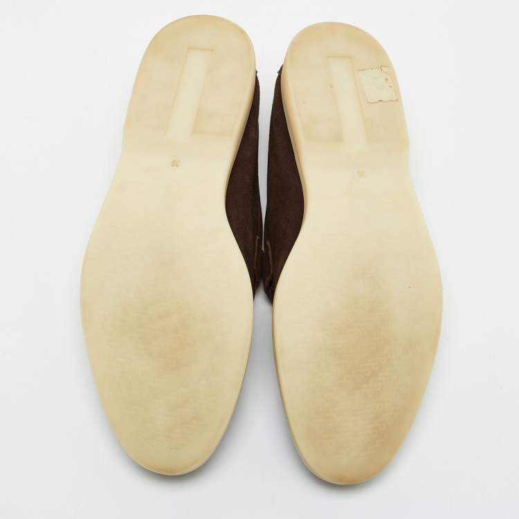 مملوكة مسبقًا Loro Piana Brown Suede Summer Charms Walk Loafers Size 39