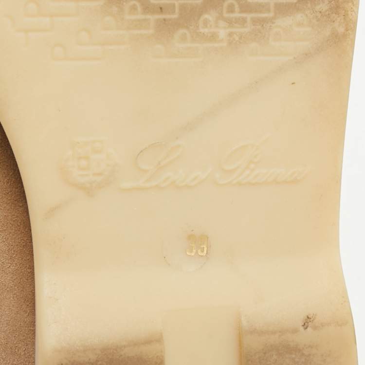 Pre Owned Loro Piana Beige Suede Summer Charms Walk Loafers Size 39