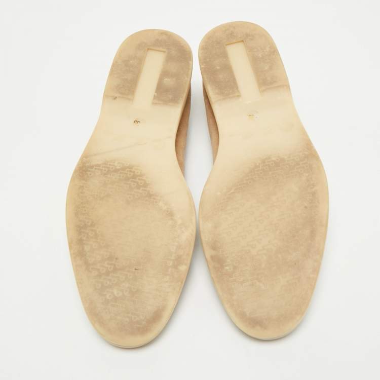 Pre Owned Loro Piana Beige Suede Summer Charms Walk Loafers Size 39
