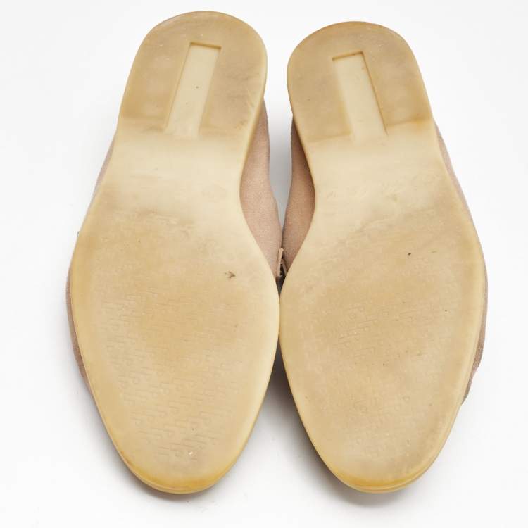 Pre Owned Loro Piana Beige Suede Summer Charms Walk Loafers Size 37