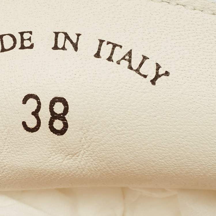 Pre Owned Loro Piana White Leather Dot Sole Loafers Size 38