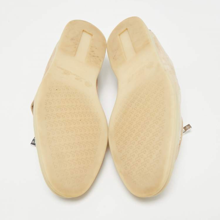 Pre Owned Loro Piana Beige Suede Summer Charms Walk Slip On Loafers Size 38.5