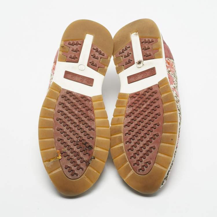 Pre Owned Loro Piana Multicolor Knit Fabric and Suede 360 LP Flexy Walk Slip On Sneakers Size 39