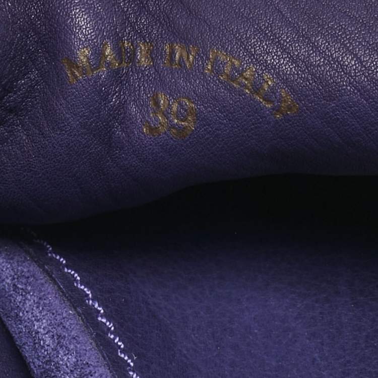Pre Owned Loro Piana Blue Suede Babouche Charms Walk Flat Mules Size 39