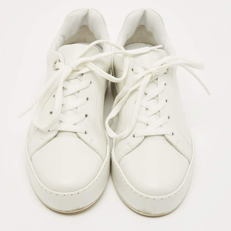 Pre Owned Loro Piana White Leather Nuage Low Top Sneakers Size 35