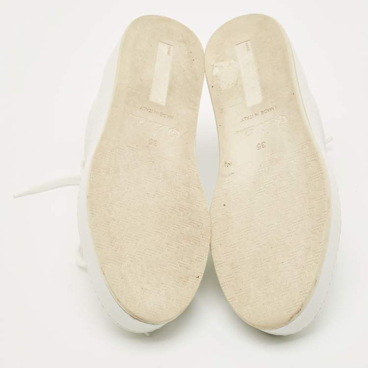 Pre Owned Loro Piana White Leather Nuage Low Top Sneakers Size 35