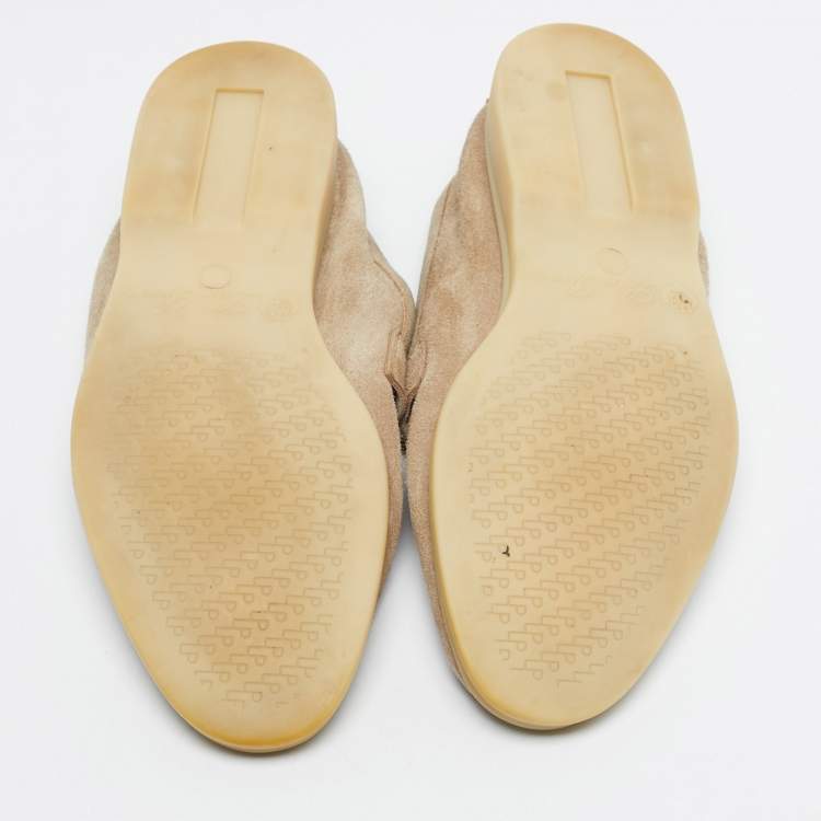 Pre Owned Loro Piana Beige Suede Summer Charms Walk Loafers Size 35