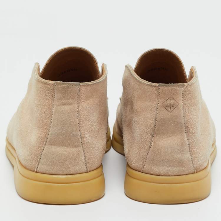 Pre Owned Loro Piana Beige Suede Open Walk Ankle Length Boots Size 40