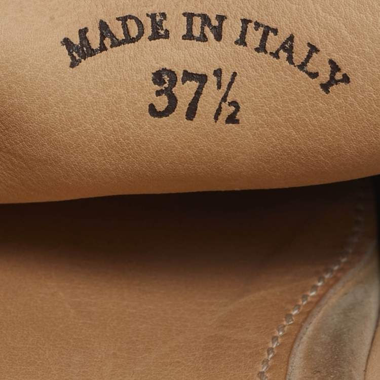 Pre Owned Loro Piana Beige Suede Babouche Charms Walk Mules Size 37.5