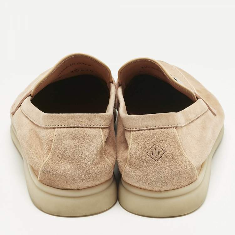 Pre Owned Loro Piana Beige Suede Summer Walk Loafers Size 37