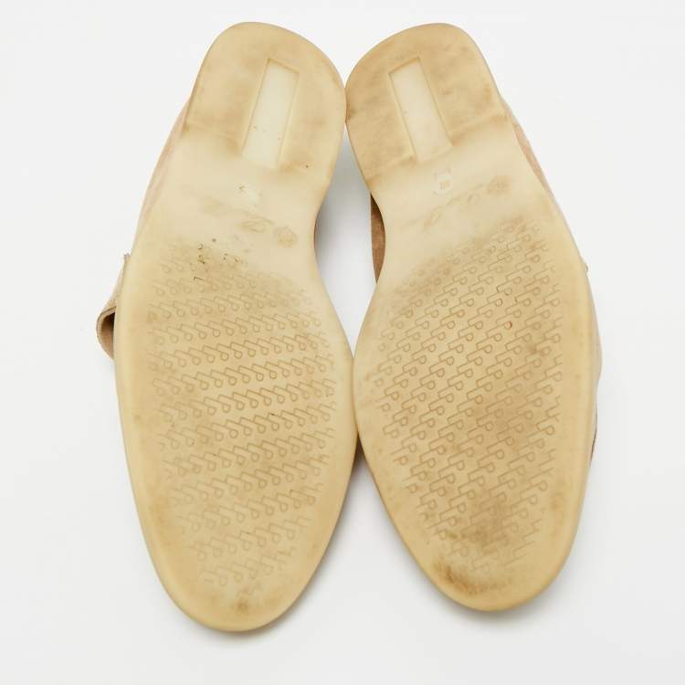 Pre Owned Loro Piana Beige Suede Summer Charms Walk Loafers Size 40