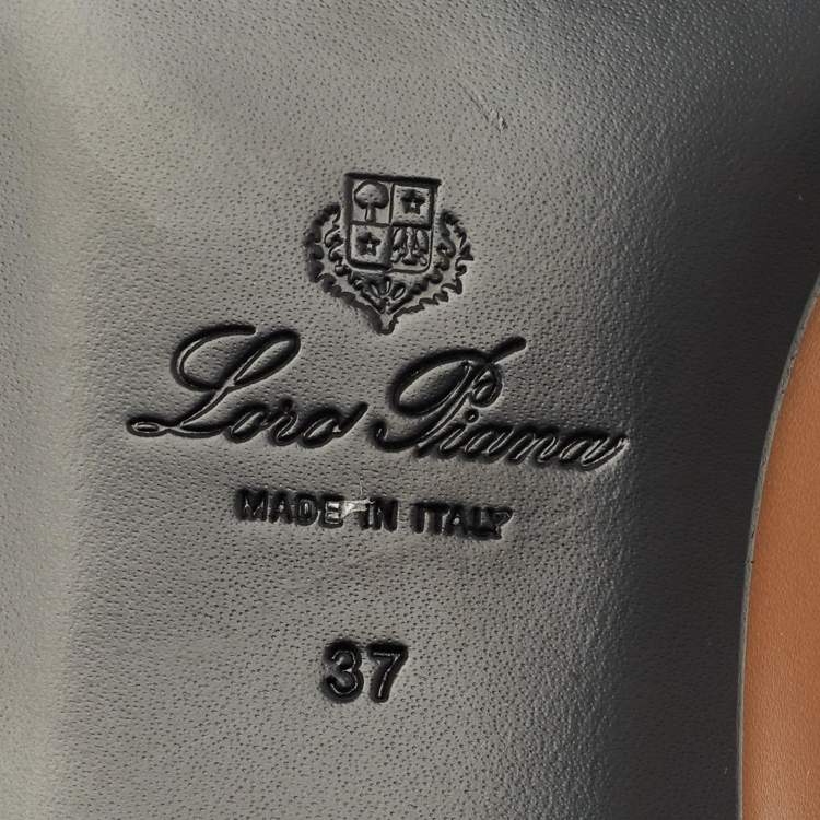 Pre Owned Loro Piana Brown Leather Rebecca Ballet Flats Size 37