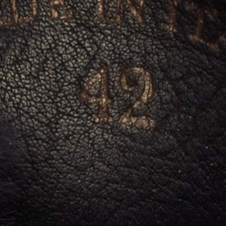 Pre Owned Loro Piana Navy Blue Mink Fur and Suede Open Walk Ankle Length Boots Size 42