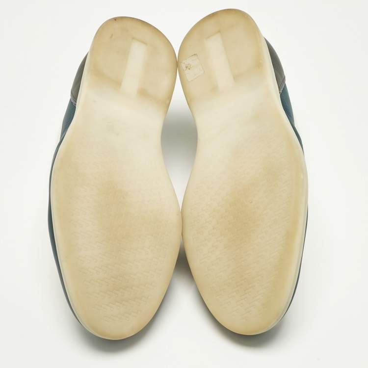 Pre Owned Loro Piana Tricolor Knit Fabric and Leather Open Walk Boots Size 42