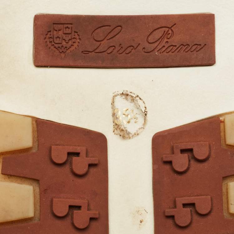 Pre Owned Loro Piana Black Knit Fabric 360 LP Flexy Walk Lace Up Sneakers Size 35.5