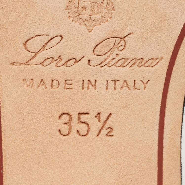 Pre Owned Loro Piana Navy Blue Suede Summer Charms Walk Slingback Sandals Size 35.5