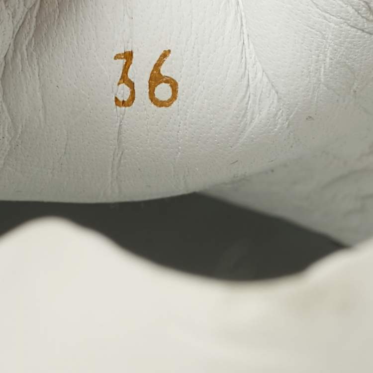 Pre Owned Loro Piana White Leather Nuages Lace Up Sneakers Size 36