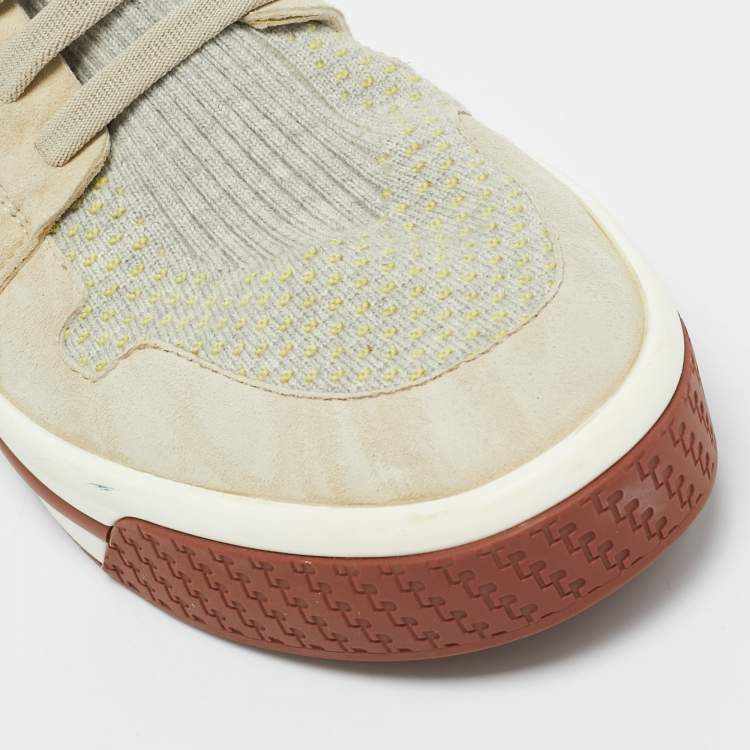 Pre Owned Loro Piana 360 LP Flexy Walk Size 36 Grey Fabric and Suede Low Top Sneakers