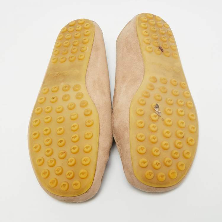 مملوكة مسبقًا Loro Piana Dot Sole Walk Size 38.5 Brown Suede Loafers