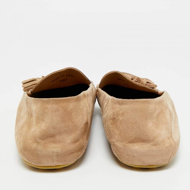 مملوكة مسبقًا Loro Piana Dot Sole Walk Size 38.5 Brown Suede Loafers