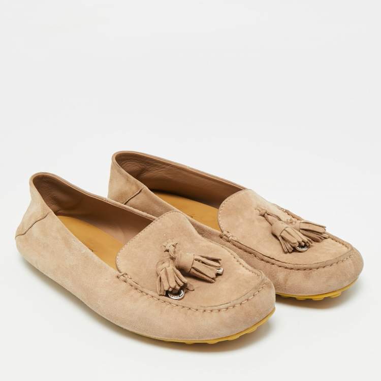 مملوكة مسبقًا Loro Piana Dot Sole Walk Size 38.5 Brown Suede Loafers
