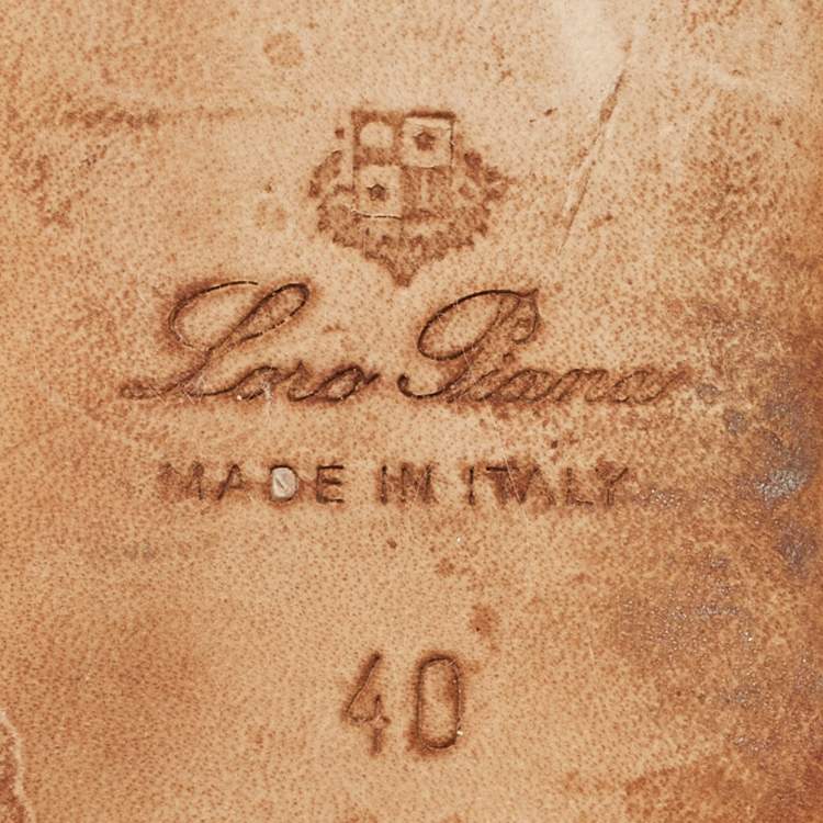 Pre Owned Loro Piana Summer Charms Size 40 Grey Suede Flat Sandals