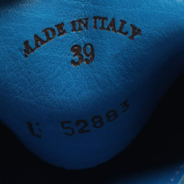 مملوكة مسبقًا Loro Piana Babouche Charms Walk Size 39 Blue Suede Mules