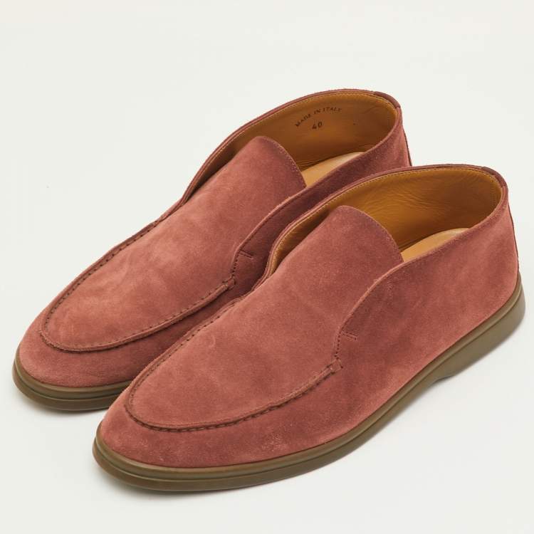 Pre Owned Loro Piana Open Walk Size 40 Rust Brown Suede Ankle Length Boots