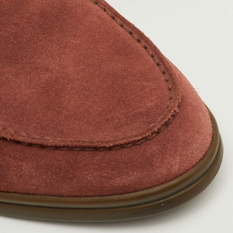 Pre Owned Loro Piana Open Walk Size 40 Rust Brown Suede Ankle Length Boots