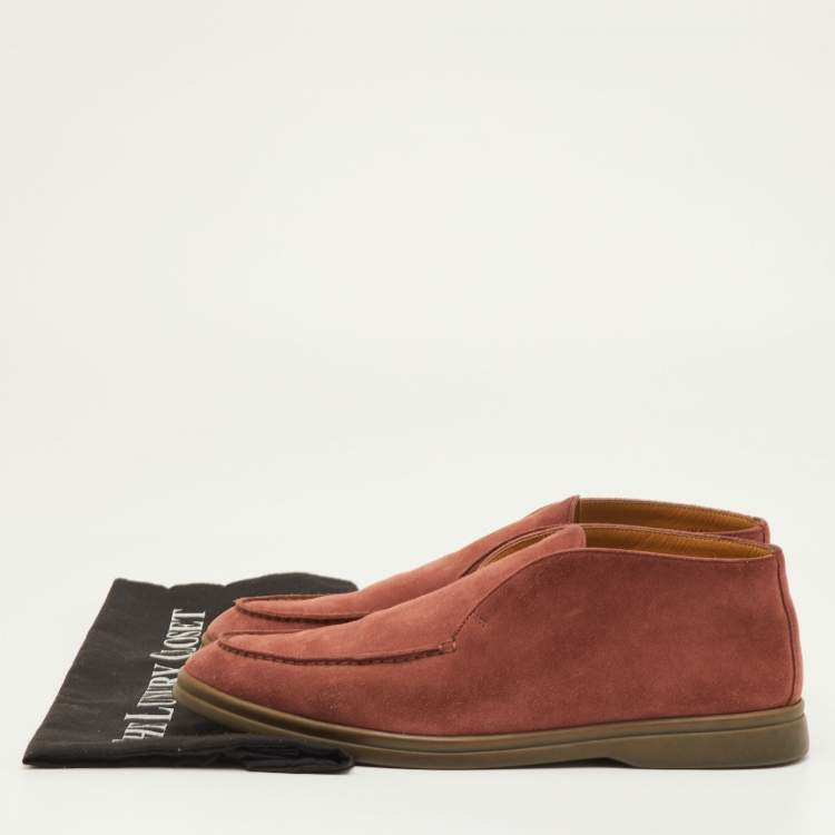 Pre Owned Loro Piana Open Walk Size 40 Rust Brown Suede Ankle Length Boots