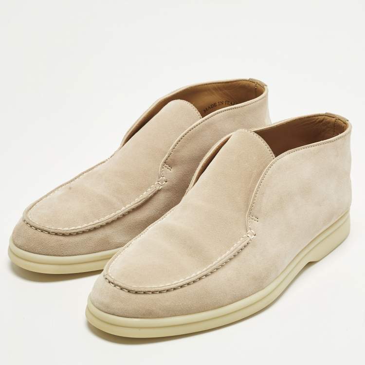 Pre Owned Loro Piana Open Walk Size 36 Beige Suede Ankle Length Boots