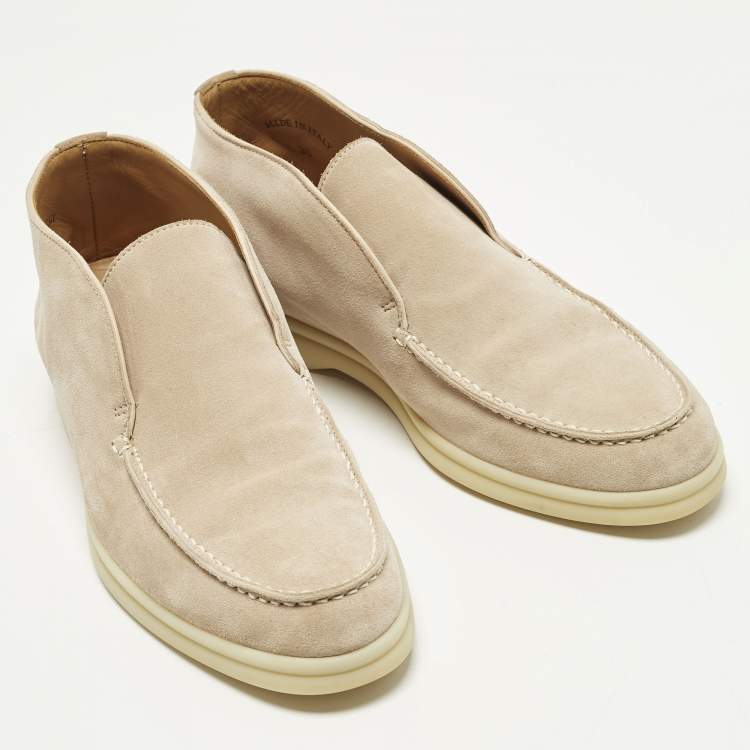 Pre Owned Loro Piana Open Walk Size 36 Beige Suede Ankle Length Boots