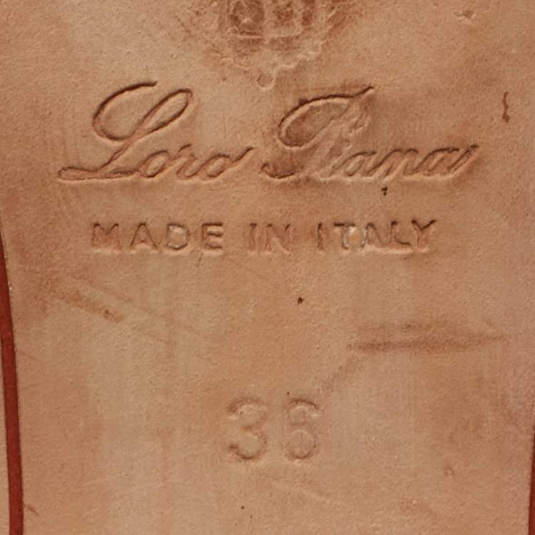 Pre Owned Loro Piana Summer Charms Size 36 Beige Suede Slide Sandals