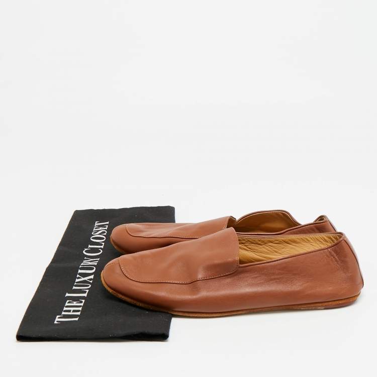 مملوكة مسبقًا Loro Piana Size 40 Brown Leather Loafers