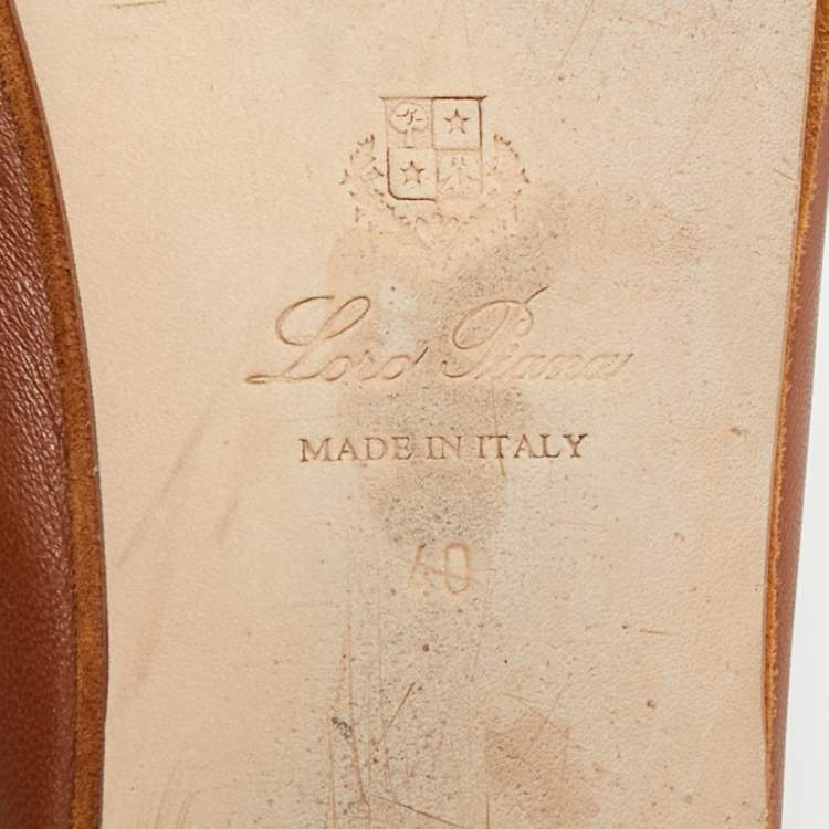 مملوكة مسبقًا Loro Piana Size 40 Brown Leather Loafers
