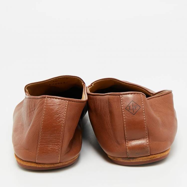 مملوكة مسبقًا Loro Piana Size 40 Brown Leather Loafers
