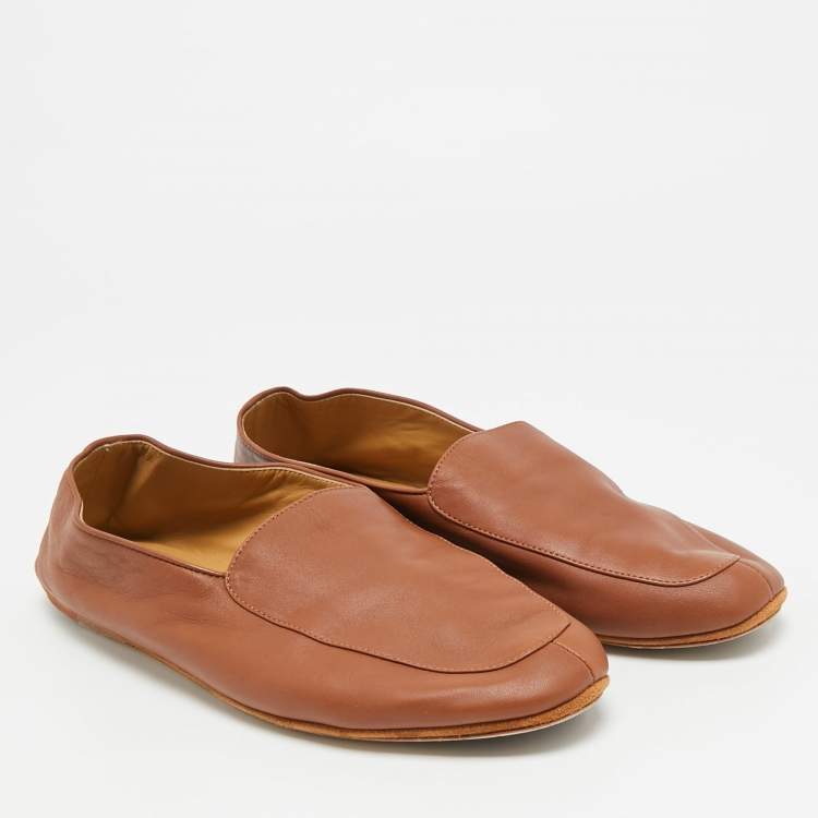 مملوكة مسبقًا Loro Piana Size 40 Brown Leather Loafers
