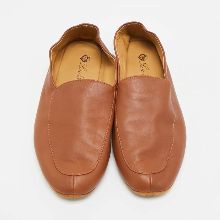 مملوكة مسبقًا Loro Piana Size 40 Brown Leather Loafers