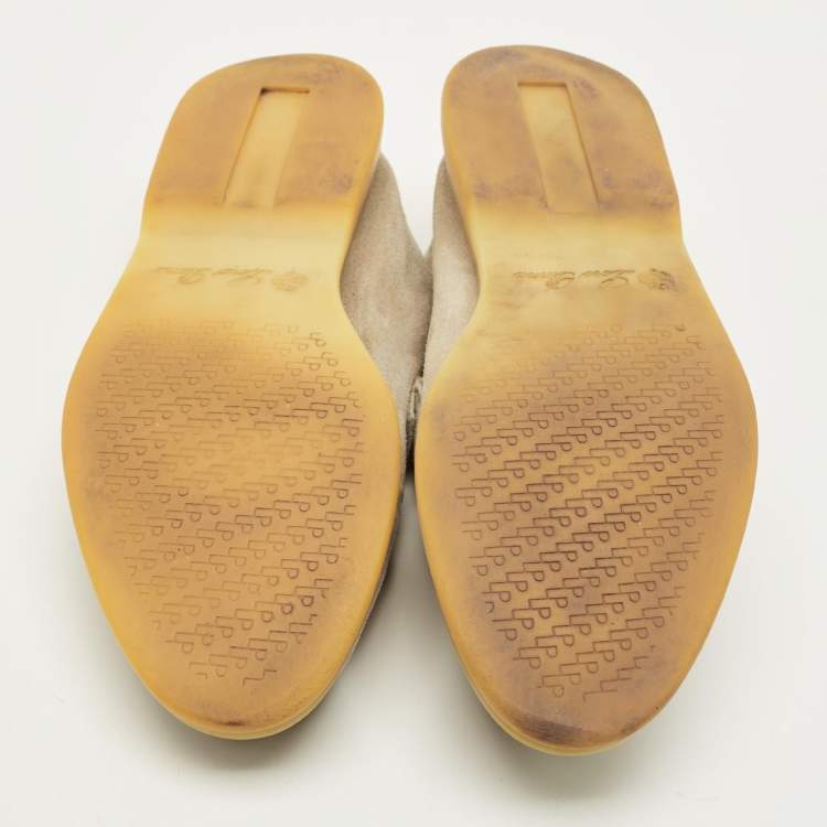 Pre Owned Loro Piana Summer Charms Walk Size 41 Beige Suede Loafers
