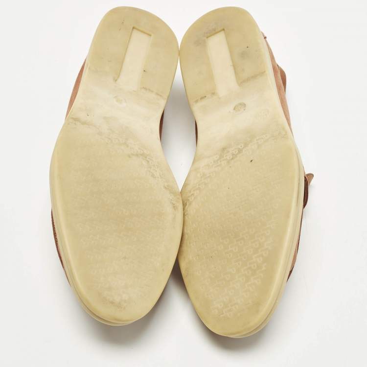 Pre Owned Loro Piana Summer Charms Walk Size 38 Pink Suede Loafers