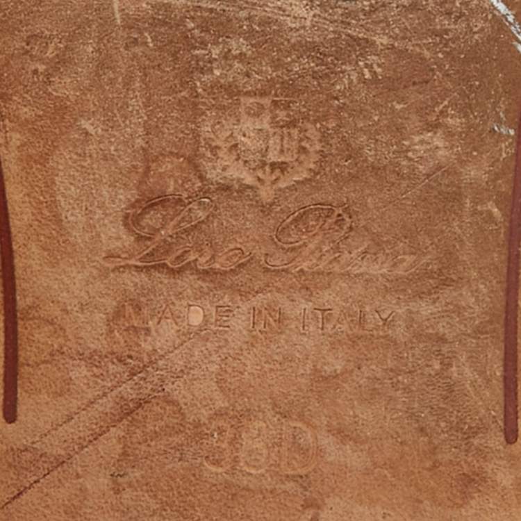 Pre Owned Loro Piana Summer Charms Size 38 Blue Suede Flat Slide